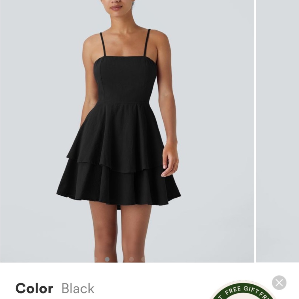 Halara Black Spaghetti Strap Backless Sundress - image 5